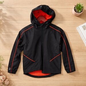Kids Black and Red Hooded Jacket
